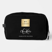 Trousse De Toilette Noir blanc logo entreprise nom monogramme (Recto)