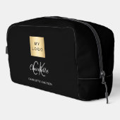 Trousse De Toilette Noir blanc logo entreprise nom monogramme (Coin droit)