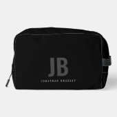 Trousse De Toilette Noir clair minimaliste moderne Monogramme (Verso)