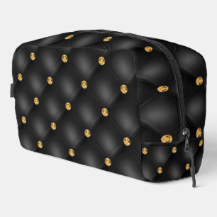 Trousse De Toilette Noir et Or Diamant Touffeté