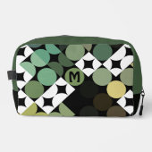 Trousse De Toilette Noir Vert Beige Brown Cercles du milieu du siècle (Recto)