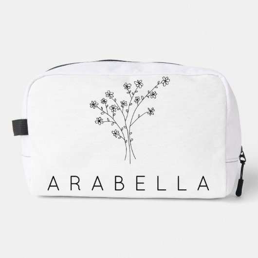 Trousse De Toilette Nom de la servante Fleur sauvage rustique (Recto)