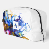 Trousse De Toilette Nom de l'agate d'art fluide Abstrait bleu (Coin droit)