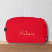 Trousse De Toilette Nom de script moderne Red & Gold