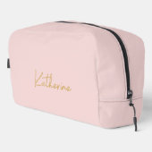 Trousse De Toilette Nom de script moderne rose et or (Coin droit)