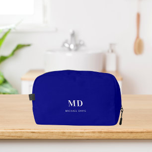 Trousse De Toilette Nom des initiales du monogramme bleu marine