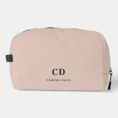 Trousse De Toilette Nom des initiales du monogramme moderne beige (Recto)