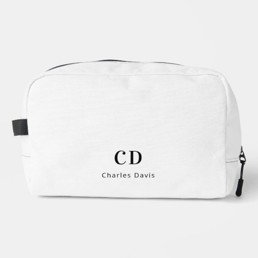 Trousse De Toilette Nom des initiales du monogramme noir blanc (Recto)