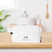 Trousse De Toilette Nom des initiales du monogramme noir blanc