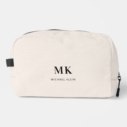 Trousse De Toilette Nom des initiales en monogramme noir beige (Recto)