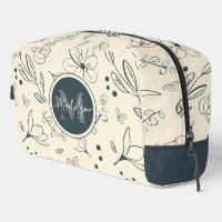 Nom du monogramme personnalisé Crème de charbon Mo
