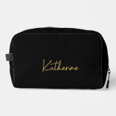 Trousse De Toilette Nom du script Black & Gold Total moderne (Recto)