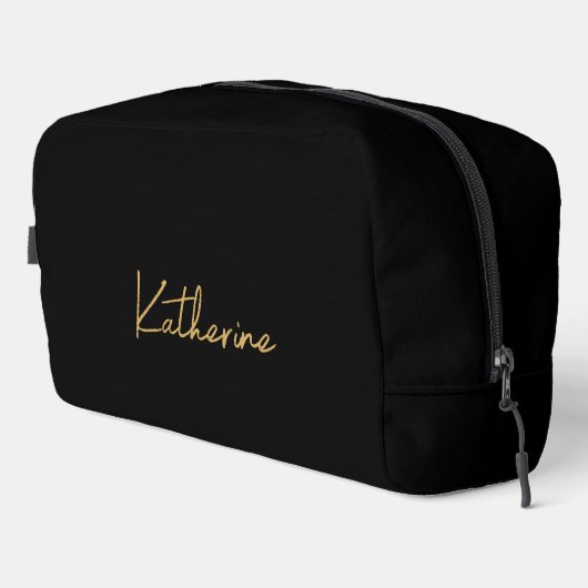Trousse De Toilette Nom du script Black & Gold Total moderne (Coin droit)