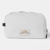 Trousse De Toilette Nom du script de monogramme d'or gris (Recto)