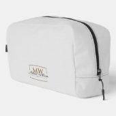 Trousse De Toilette Nom du script de monogramme d'or gris (Coin droit)