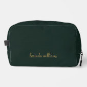 Trousse De Toilette Nom du script moderne Green Charcoal Gold (Recto)