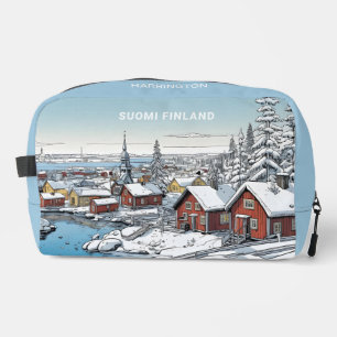Trousse De Toilette Nom et texte personnalisés Finlande Illustration h