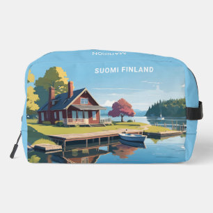 Trousse De Toilette Nom et texte personnalisés Finlande Illustration h
