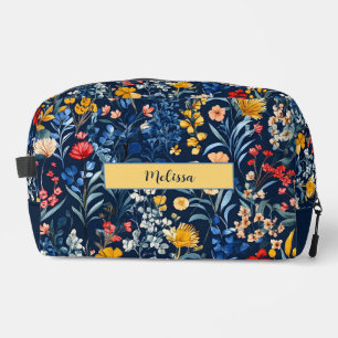 Trousse De Toilette Nom floral coloré élégant