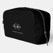 Trousse De Toilette Nom initial du monogramme noir blanc (Coin droit)