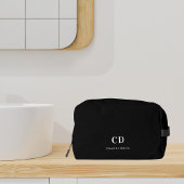 Trousse De Toilette Nom initial du monogramme noir blanc