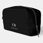 Trousse De Toilette Nom initial du monogramme noir blanc (Coin droit)