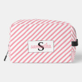 Trousse De Toilette Nom initial du monogramme rose et blanc (Verso)