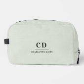 Trousse De Toilette Nom initial du monogramme vert Sage (Recto)