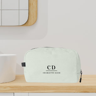 Trousse De Toilette Nom initial du monogramme vert Sage