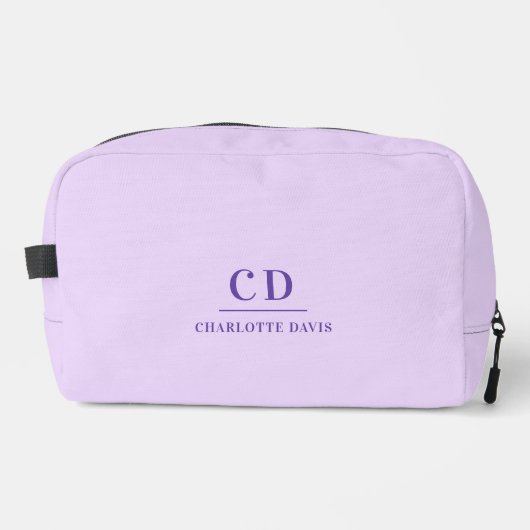Trousse De Toilette Nom initial du monogramme violet de lavande (Recto)