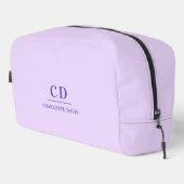 Trousse De Toilette Nom initial du monogramme violet de lavande (Coin droit)