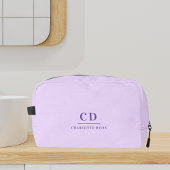 Trousse De Toilette Nom initial du monogramme violet de lavande