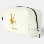 Trousse De Toilette Nom monogramme floral mignon personnalisé (Coin droit)