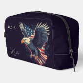 Trousse De Toilette Nom personnalisé Aigle américaine (Coin droit)