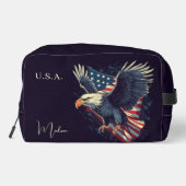 Trousse De Toilette Nom personnalisé Aigle américaine (Verso)