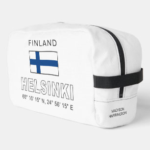 Trousse De Toilette Nom personnalisé Coordonnées d'Helsinki