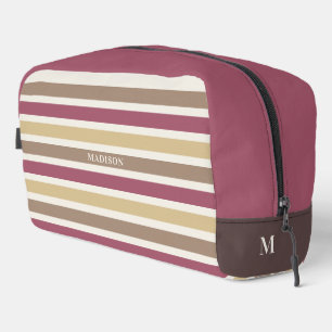 Trousse De Toilette Nom personnalisé et monogramme Retro Stripes Motif