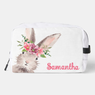 Trousse De Toilette Nom personnalisé Lapin Rabbit fille rose