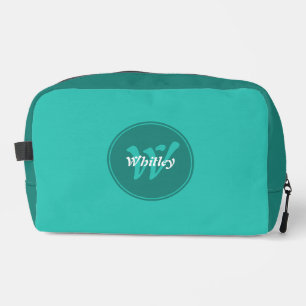 Trousse De Toilette Nom personnalisé minimal double couleur turquoise 