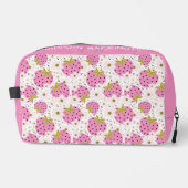 Trousse De Toilette Nom personnalisé Motif de fraises roses (Recto)