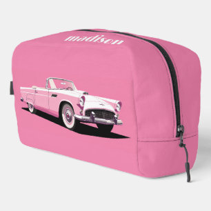 Trousse De Toilette Nom personnalisé Pink Classic Car