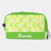 Trousse De Toilette Nom personnalisé pommes vertes jaune (Recto)