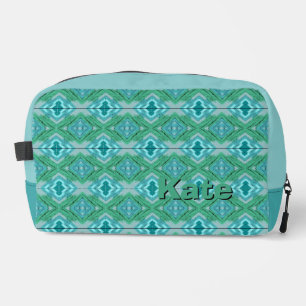 Trousse De Toilette Nom personnalisé Turquoise et sarcelle