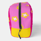 Trousse De Toilette Nom personnalisé typographique fleur rose (Droite)