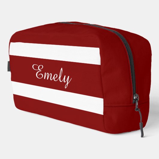 Trousse De Toilette Nom rouge moderne (Coin droit)
