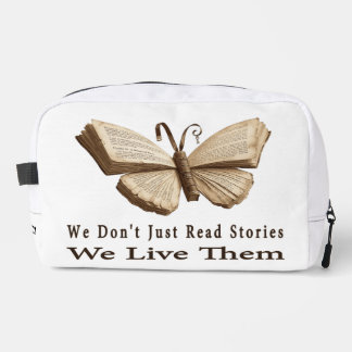 Trousse De Toilette Nous Vivons des Histoires Livre Ancien Papillon