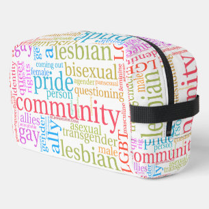 Trousse De Toilette Nuage de mots de la communauté arc-en-ciel LGBTQ+ 