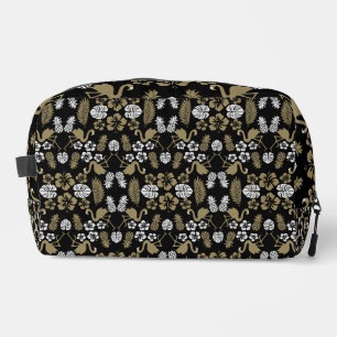 Trousse De Toilette Or Floral Tropical Motif