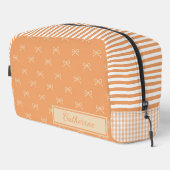 Trousse De Toilette Orange Stripe Bow Pattern Coquette Cosmetic (Coin droit)