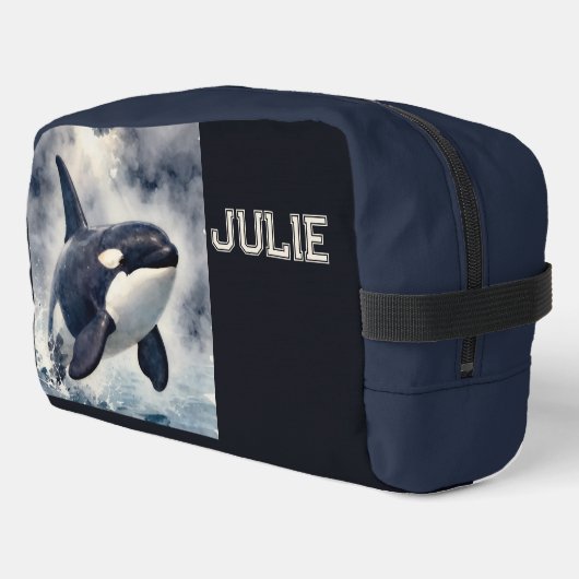 Trousse De Toilette  Orca Stormy waves, Personalized (Coin gauche)